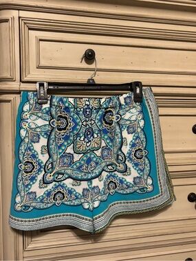 Blue Paisley Print Women's Shorts